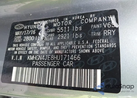 2017 Genesis G80 3.8 from USA, damaged, VIN KMHGN4JE8HU171466